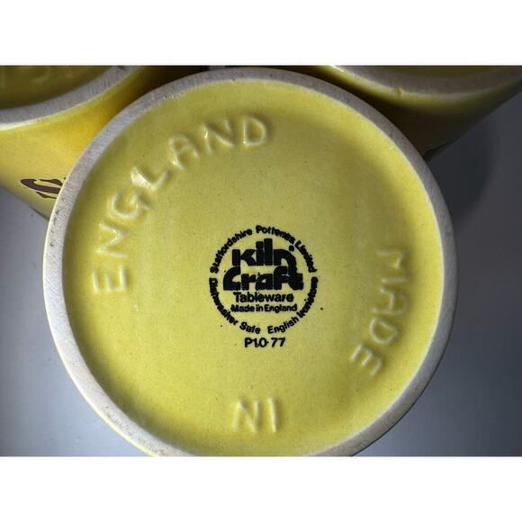 Vintage Kiln Craft Ceramic Herb Storage Canisters, MCM, Decorative, Yellow/Brown - Picture 4 of 9